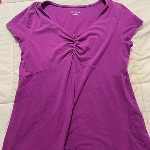 purple tee shirt